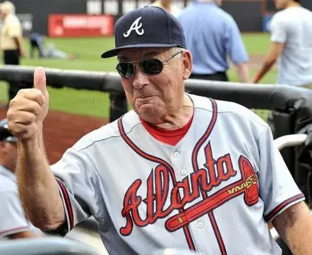 BOBBY COX Atlanta Braves 1995 Away Majestic Throwback Baseball Jersey 