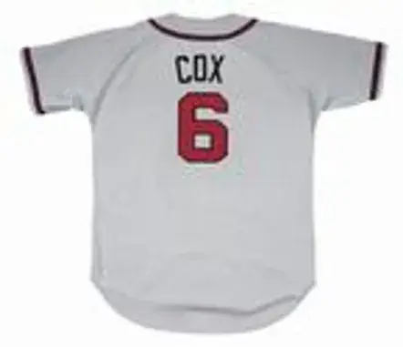 BOBBY COX Atlanta Braves 1995 Away Majestic Throwback Baseball Jersey 