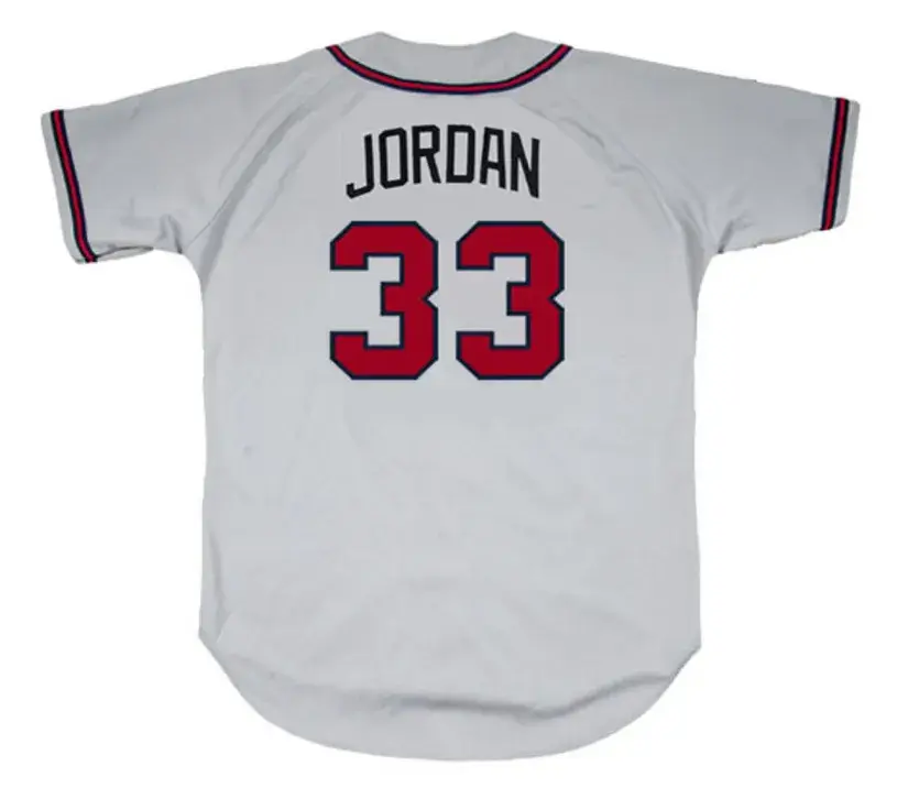 BRIAN JORDAN Atlanta Braves 1999 Away Majestic Throwback Baseball Jersey 