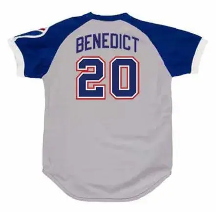 BRUCE BENEDICT Atlanta Braves 1979 Away Majestic Throwback Baseball Jersey 