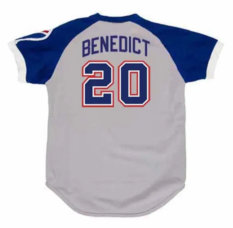 BRUCE BENEDICT Atlanta Braves 1979 Away Majestic Throwback Baseball Jersey 