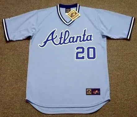 BRUCE BENEDICT Atlanta Braves 1982 Away Majestic Throwback Baseball Jersey