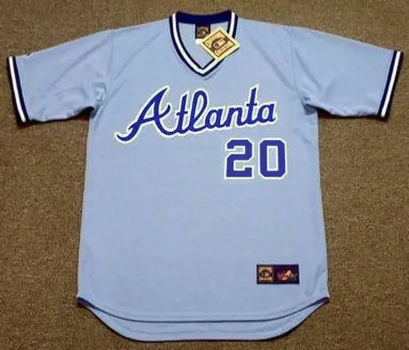 BRUCE BENEDICT Atlanta Braves 1982 Away Majestic Throwback Baseball Jersey