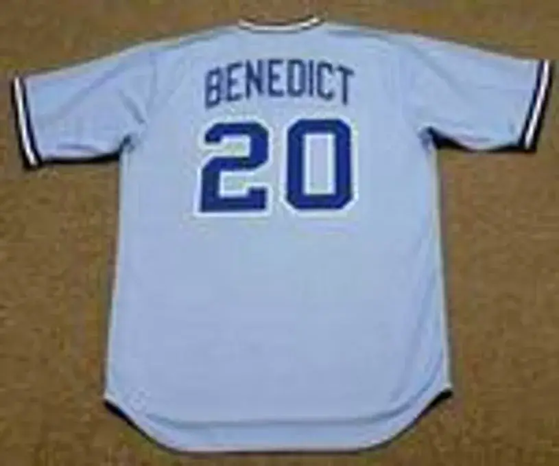 BRUCE BENEDICT Atlanta Braves 1982 Away Majestic Throwback Baseball Jersey 