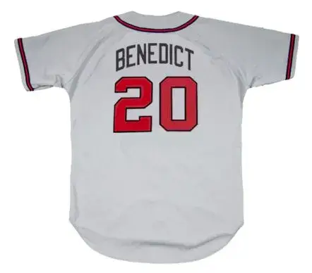 BRUCE BENEDICT Atlanta Braves 1988 Away Majestic Throwback Baseball Jersey 