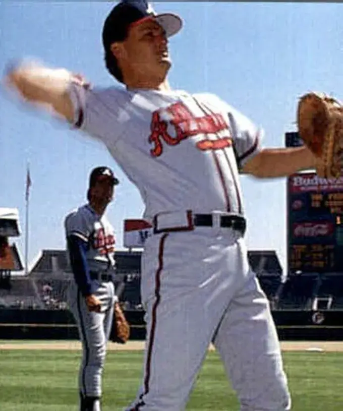 BRUCE BENEDICT Atlanta Braves 1988 Away Majestic Throwback Baseball Jersey 