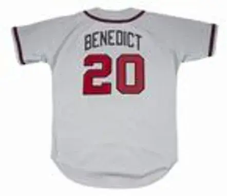 BRUCE BENEDICT Atlanta Braves 1988 Away Majestic Throwback Baseball Jersey 