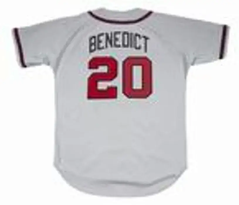 BRUCE BENEDICT Atlanta Braves 1988 Away Majestic Throwback Baseball Jersey 