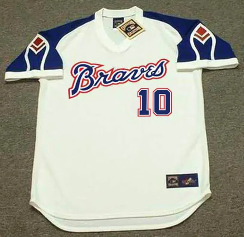 CHIPPER JONES Atlanta Braves 1970’s Home Majestic Throwback Baseball Jersey