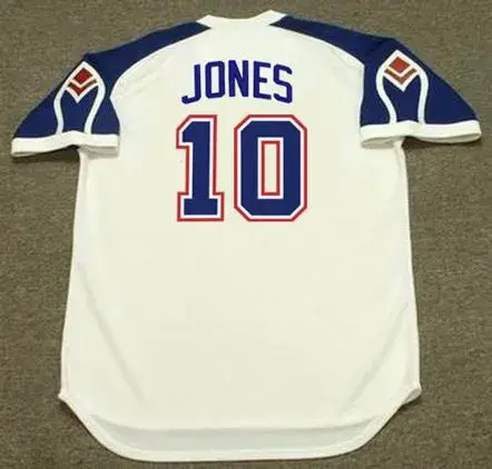 CHIPPER JONES Atlanta Braves 1970’s Home Majestic Throwback Baseball Jersey 