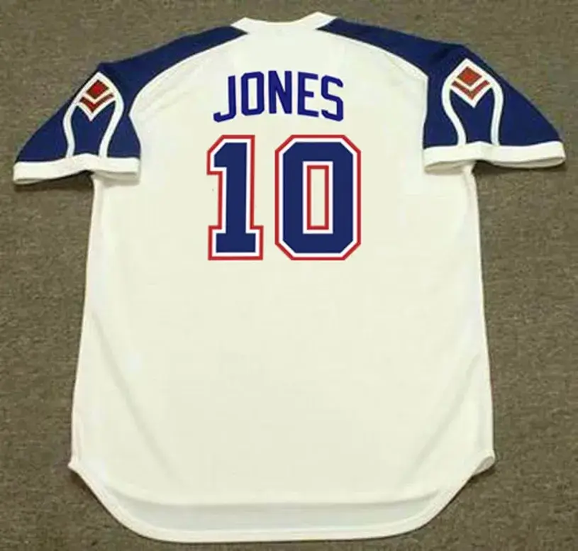 CHIPPER JONES Atlanta Braves 1970’s Home Majestic Throwback Baseball Jersey 