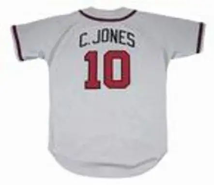 CHIPPER JONES Atlanta Braves 1995 Away Majestic Throwback Baseball Jersey 
