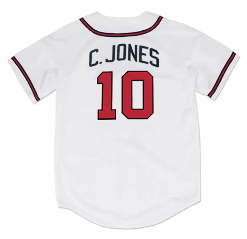 CHIPPER JONES Atlanta Braves 1995 Home Majestic Throwback Baseball Jersey 