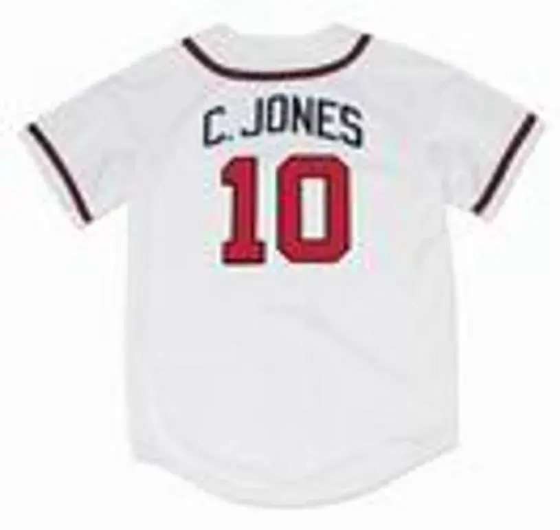 CHIPPER JONES Atlanta Braves 1995 Home Majestic Throwback Baseball Jersey 