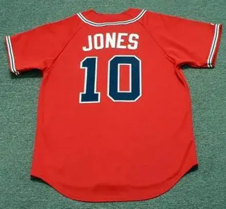 CHIPPER JONES Atlanta Braves 2008 Majestic Throwback Alternate Baseball Jersey 