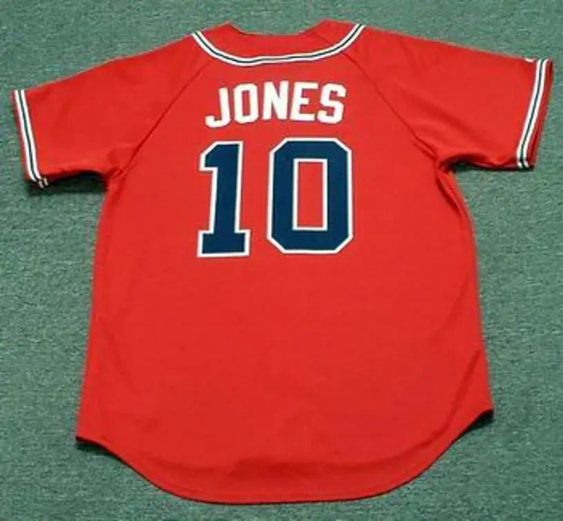 CHIPPER JONES Atlanta Braves 2008 Majestic Throwback Alternate Baseball Jersey 