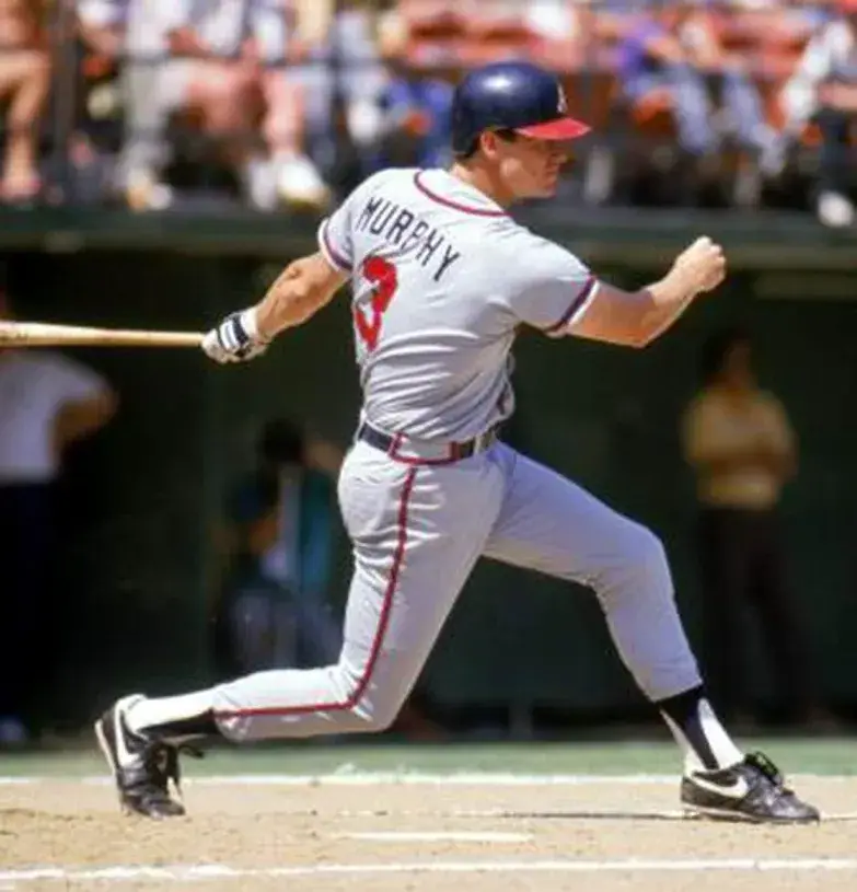 DALE MURPHY Atlanta Braves 1987 Away Majestic Throwback Baseball Jersey 