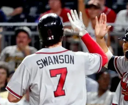 DANSBY SWANSON  Atlanta Braves Away Majestic Baseball Jersey 