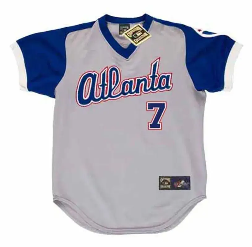 DANSBY SWANSON Atlanta Braves 1970’s Away Majestic Throwback Baseball Jersey