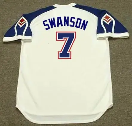 DANSBY SWANSON Atlanta Braves 1970’s Home Majestic Throwback Baseball Jersey 