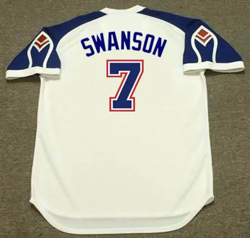 DANSBY SWANSON Atlanta Braves 1970’s Home Majestic Throwback Baseball Jersey 