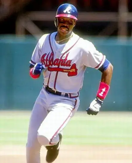 FRED McGRIFF Atlanta Braves 1995 Away Majestic Throwback Baseball Jersey 