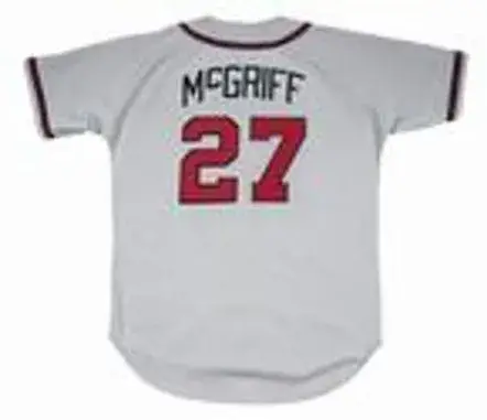 FRED McGRIFF Atlanta Braves 1995 Away Majestic Throwback Baseball Jersey 