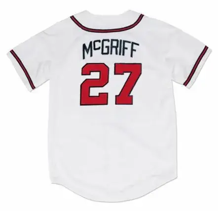 FRED McGRIFF Atlanta Braves 1995 Home Majestic Throwback Baseball Jersey 