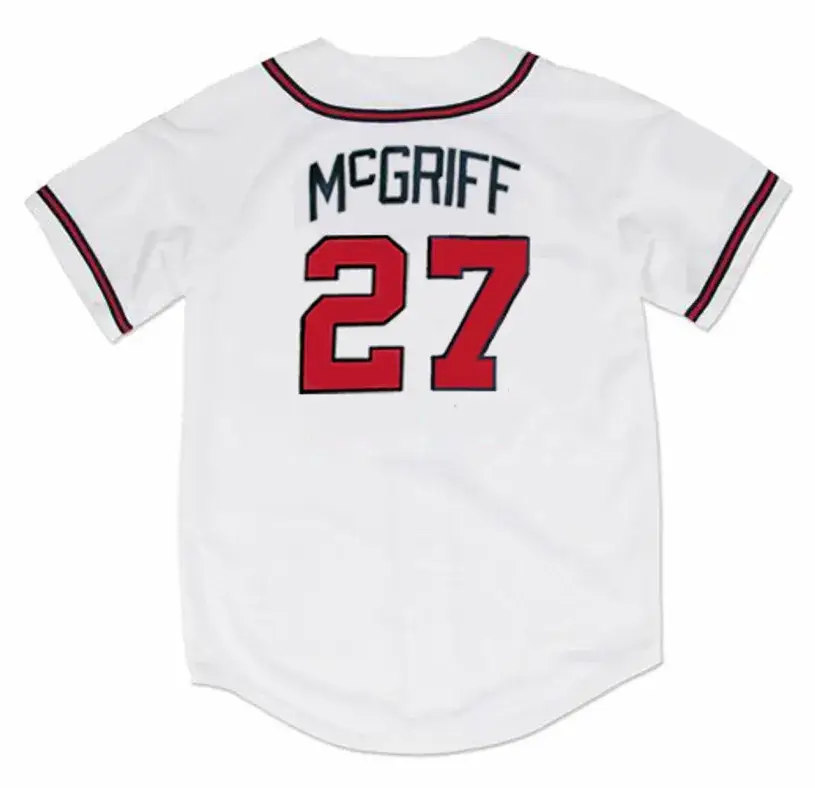 FRED McGRIFF Atlanta Braves 1995 Home Majestic Throwback Baseball Jersey 