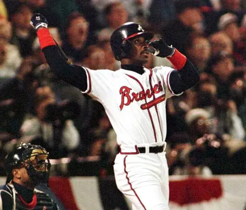 FRED McGRIFF Atlanta Braves 1995 Home Majestic Throwback Baseball Jersey 