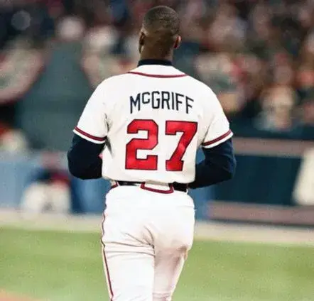 FRED McGRIFF Atlanta Braves 1995 Home Majestic Throwback Baseball Jersey 