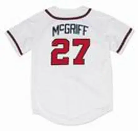 FRED McGRIFF Atlanta Braves 1995 Home Majestic Throwback Baseball Jersey 
