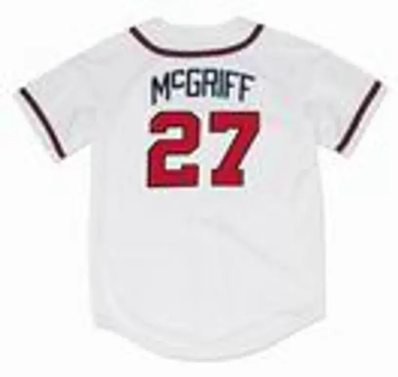 FRED McGRIFF Atlanta Braves 1995 Home Majestic Throwback Baseball Jersey 