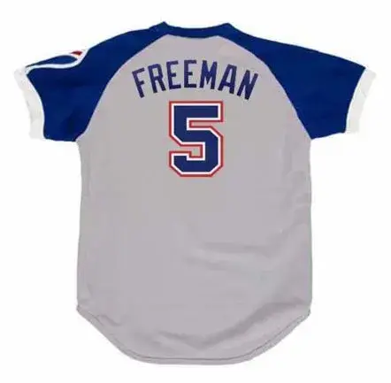 FREDDIE FREEMAN Atlanta Braves 1970’s Away Majestic Throwback Baseball Jersey 