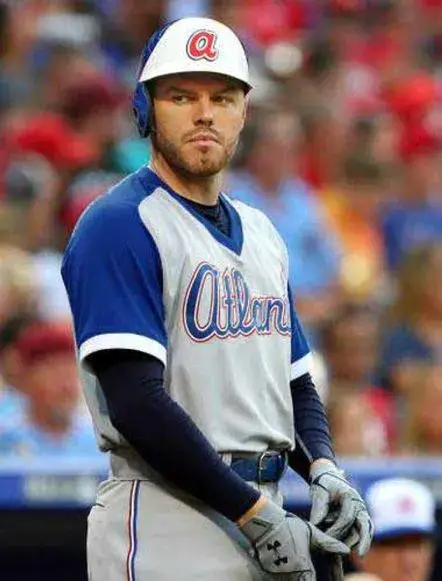 FREDDIE FREEMAN Atlanta Braves 1970’s Away Majestic Throwback Baseball Jersey 