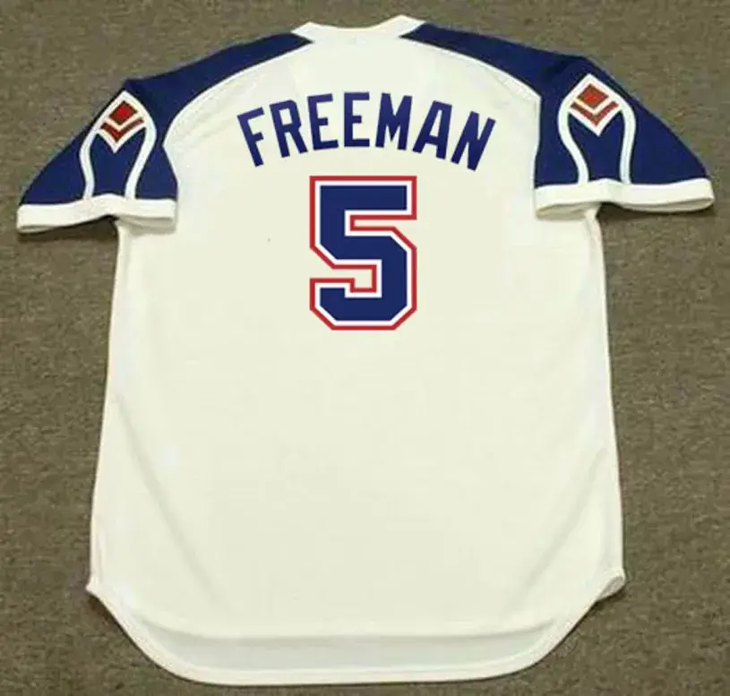 FREDDIE FREEMAN Atlanta Braves 1970’s Home Majestic Throwback Baseball Jersey 