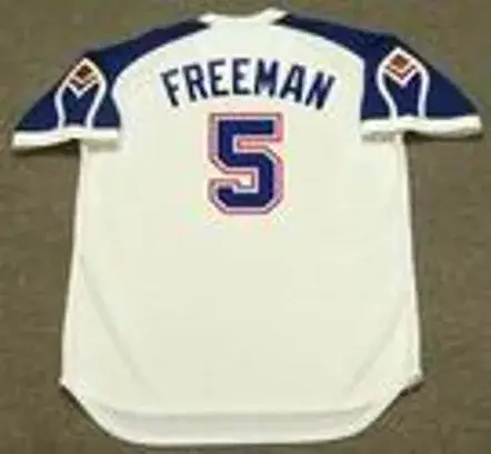FREDDIE FREEMAN Atlanta Braves 1970’s Home Majestic Throwback Baseball Jersey 