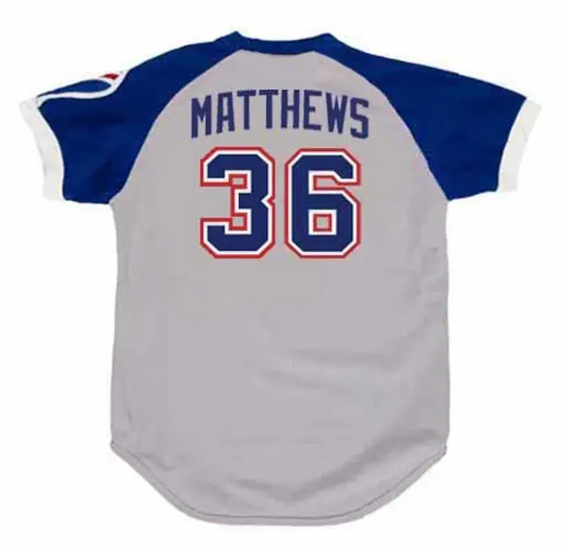 GARY MATTHEWS Atlanta Braves 1979 Away Majestic Throwback Baseball Jersey 