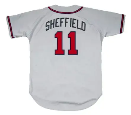 GARY SHEFFIELD Atlanta Braves 2003 Away Majestic Throwback Baseball Jersey 