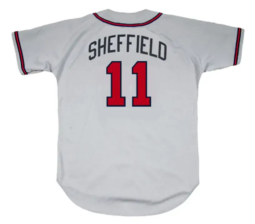 GARY SHEFFIELD Atlanta Braves 2003 Away Majestic Throwback Baseball Jersey 