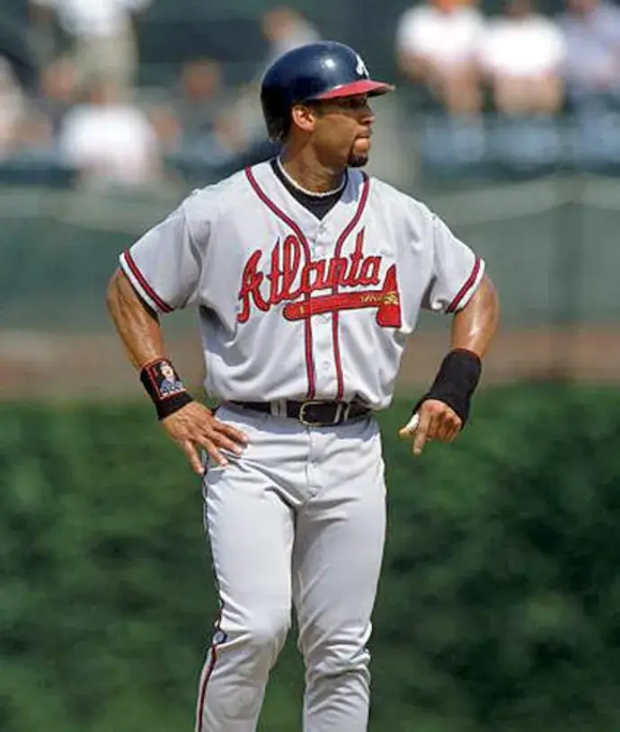 GARY SHEFFIELD Atlanta Braves 2003 Away Majestic Throwback Baseball Jersey 