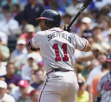 GARY SHEFFIELD Atlanta Braves 2003 Away Majestic Throwback Baseball Jersey 