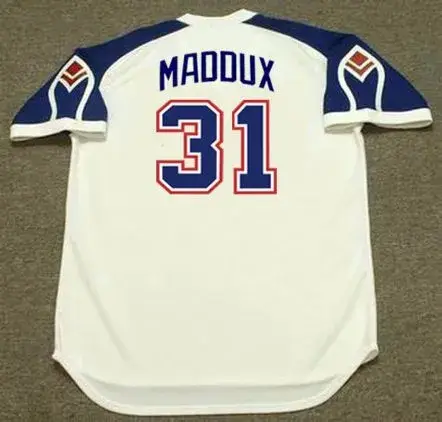 GREG MADDUX Atlanta Braves 1970’s Home Majestic Throwback Baseball Jersey 