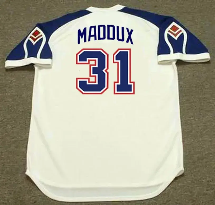 GREG MADDUX Atlanta Braves 1970’s Home Majestic Throwback Baseball Jersey 