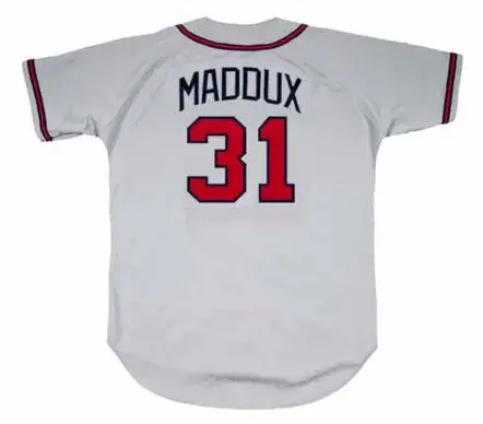 GREG MADDUX Atlanta Braves 1995 Away Majestic Throwback Baseball Jersey 