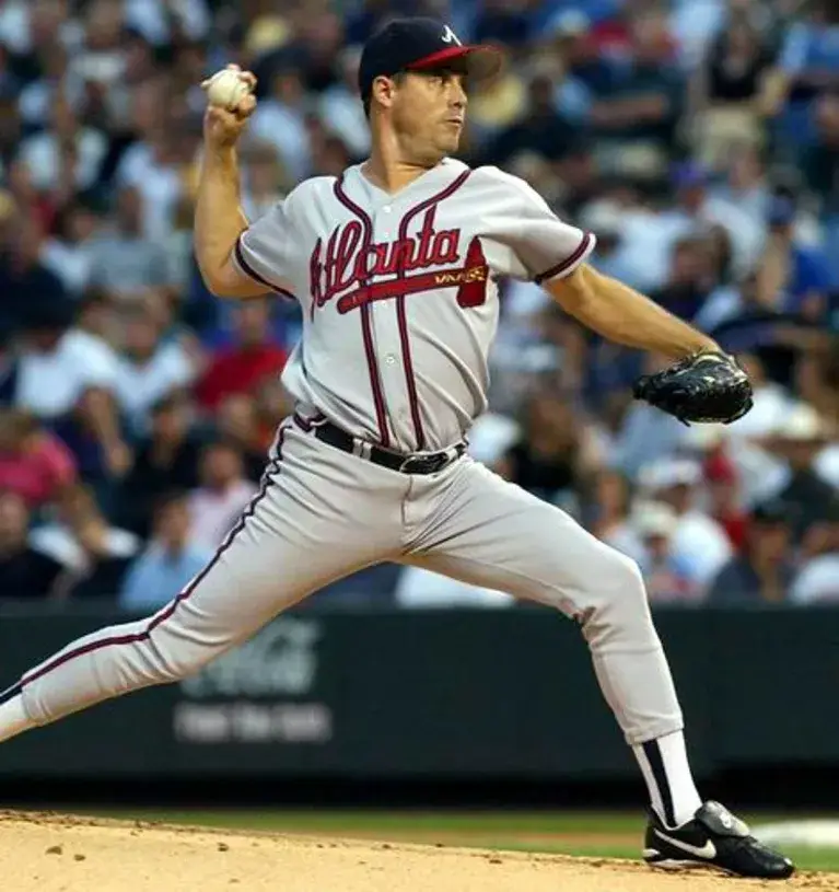 GREG MADDUX Atlanta Braves 1995 Away Majestic Throwback Baseball Jersey 