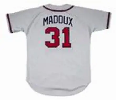 GREG MADDUX Atlanta Braves 1995 Away Majestic Throwback Baseball Jersey 
