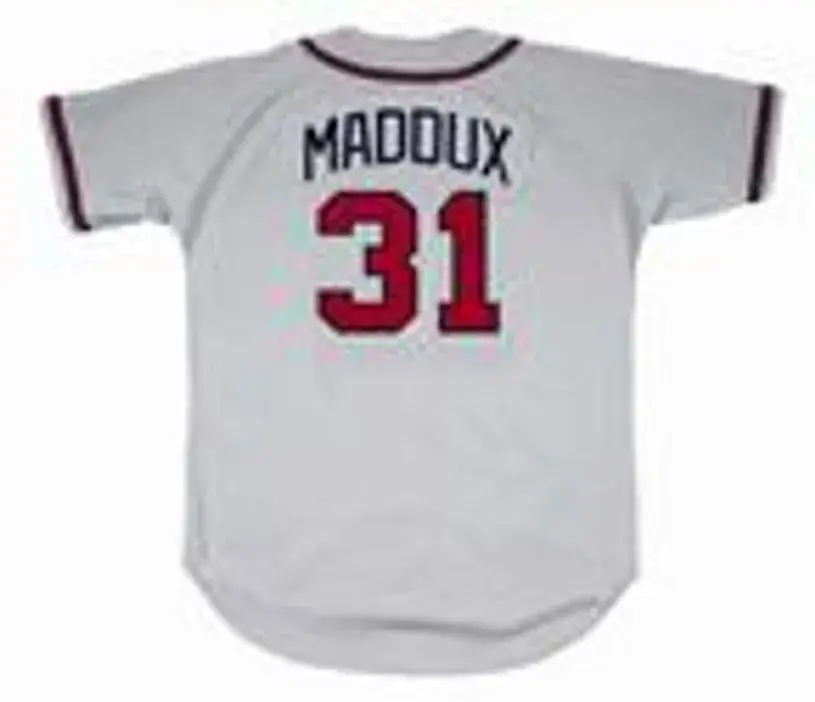 GREG MADDUX Atlanta Braves 1995 Away Majestic Throwback Baseball Jersey 