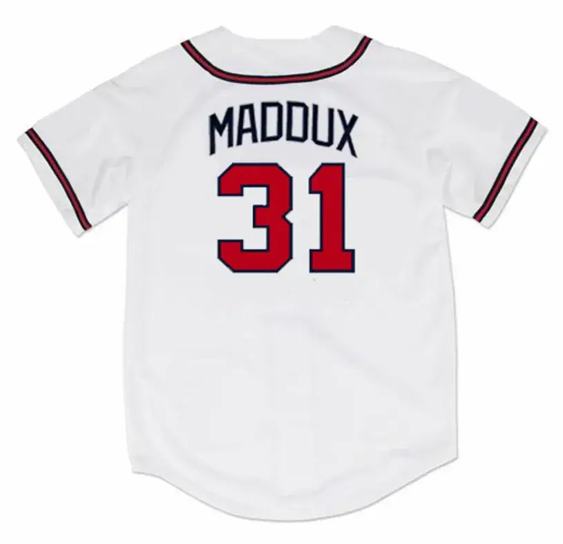 GREG MADDUX Atlanta Braves 1995 Home Majestic Throwback Baseball Jersey 