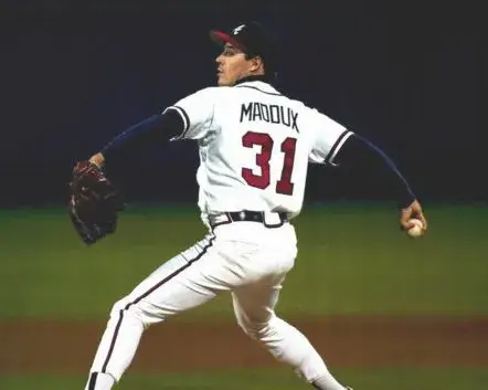 GREG MADDUX Atlanta Braves 1995 Home Majestic Throwback Baseball Jersey 